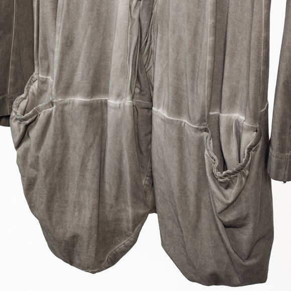 Rundholz Distressed Brown Grey Ombre Rounded Hem Cardigan, Size S - Picture 9 of 13